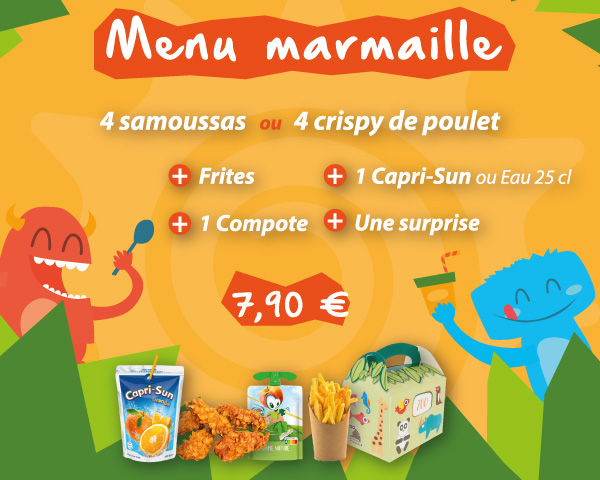 Menu marmaille enfants à 7,90€